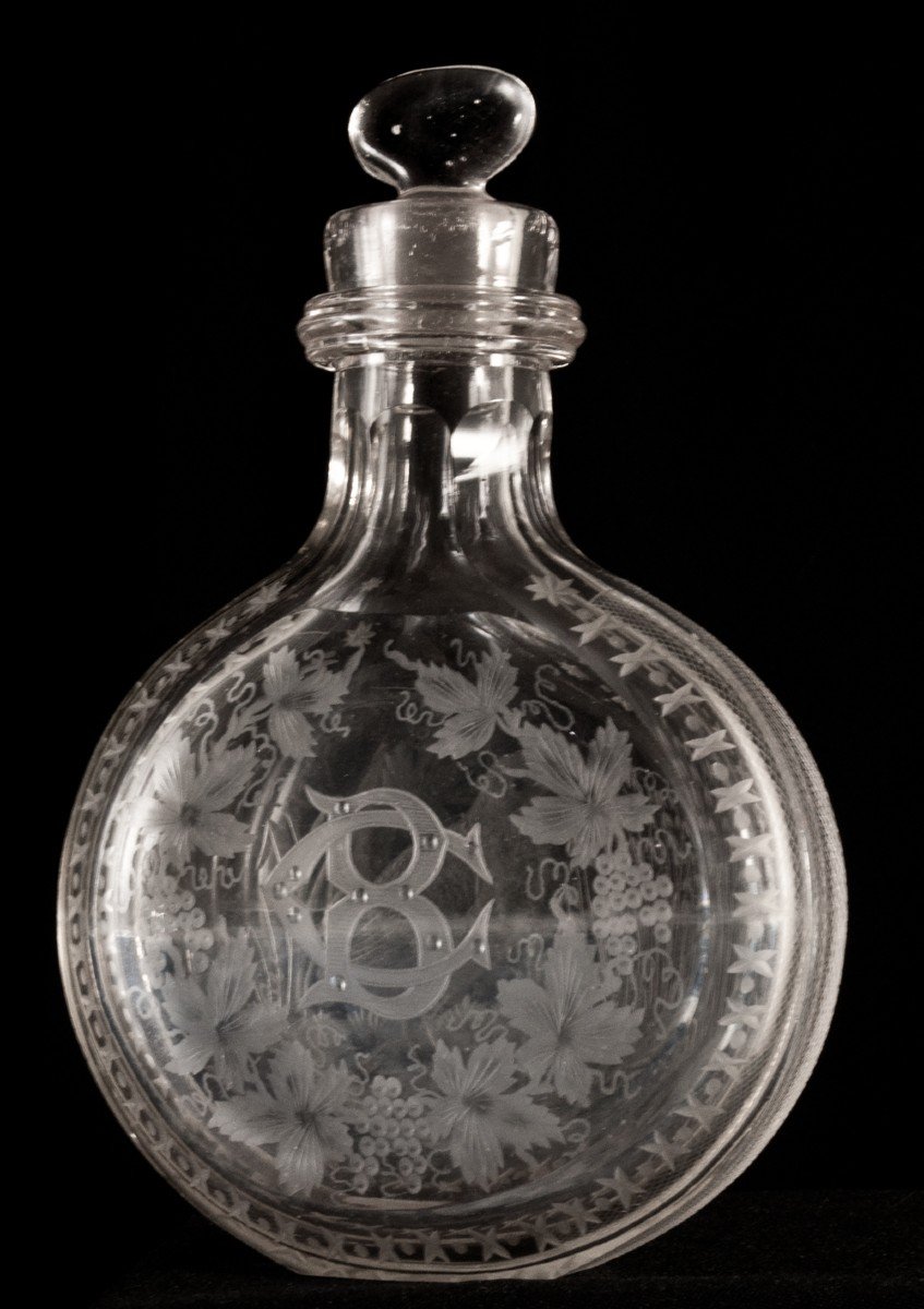 Partridge Cut Crystal Hunting Flask-photo-4