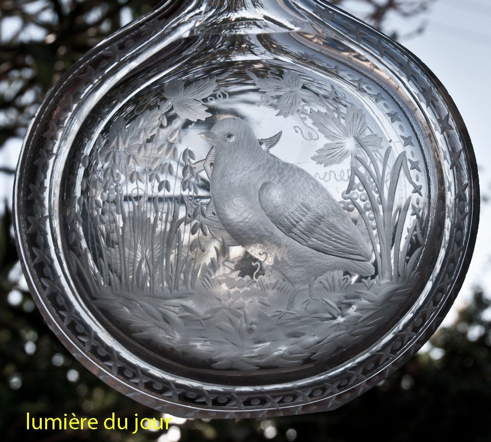 Partridge Cut Crystal Hunting Flask-photo-1