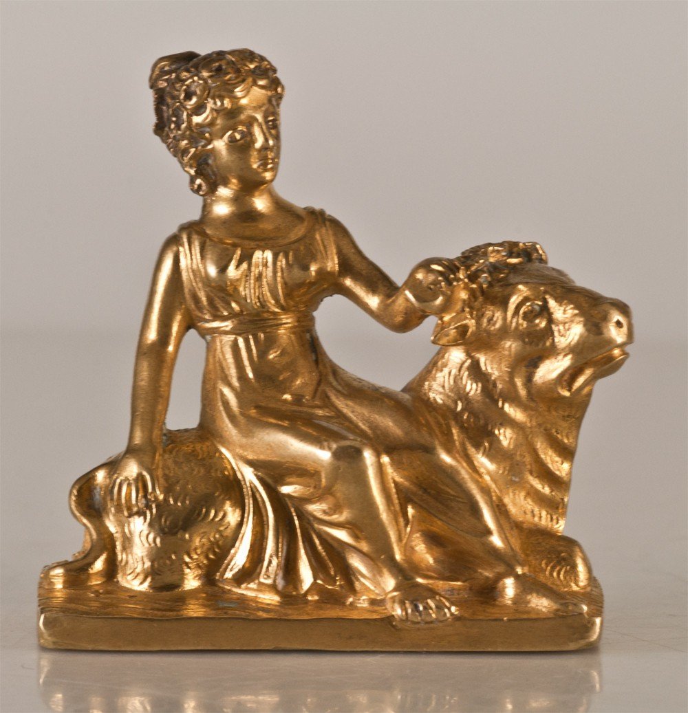 Gilt Bronze Goddess Europe And The Bull