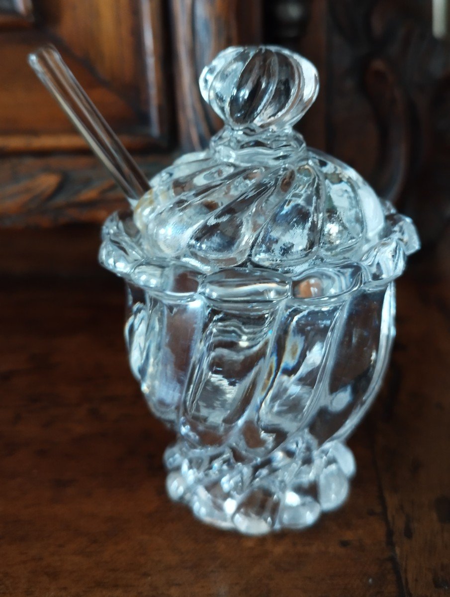 Moutardier En Cristal Baccarat Modèle Bambou