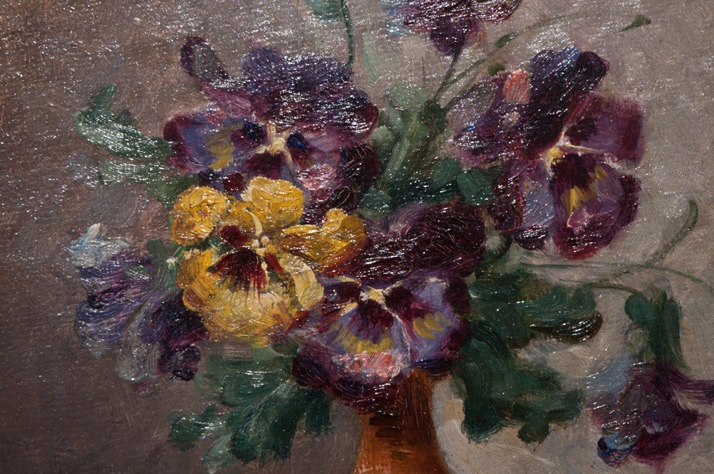 Gaston Corbier (1869-1945) : Bouquet De Fleurs Dans Un Vase   Ag23-photo-2