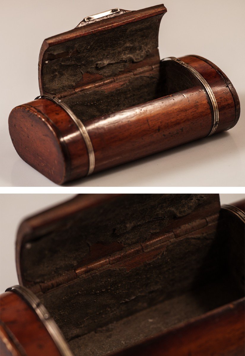 Walnut And Silver Snuff Box-photo-4