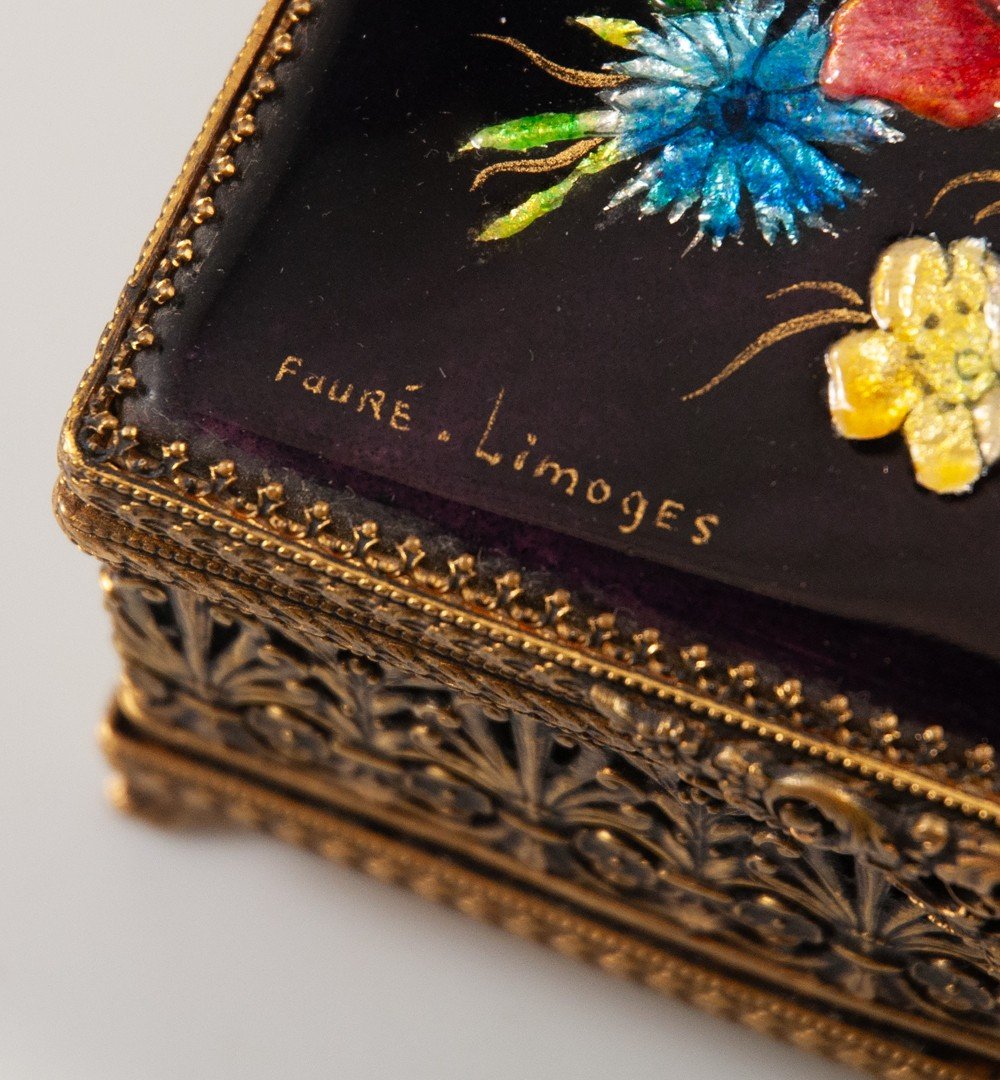 Camille Fauré Box In Enamels / Limoges Enamel-photo-1