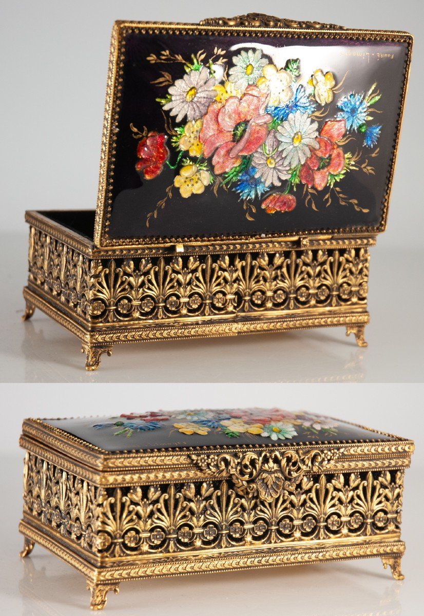 Camille Fauré Box In Enamels / Limoges Enamel-photo-5