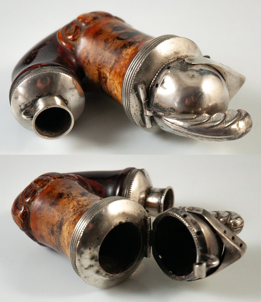 Large 18th Century Foam And Silver Pipe-photo-2