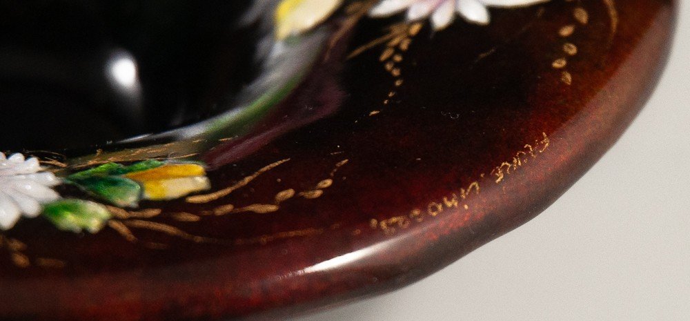 Camille Fauré Cup On Heel Enamel / Limoges Enamels-photo-1