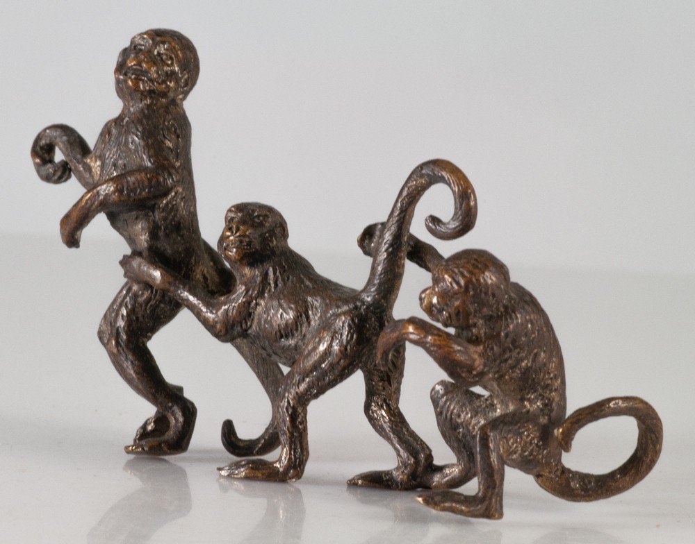 Les Singes Qui Jouent Bronze De Vienne-photo-3