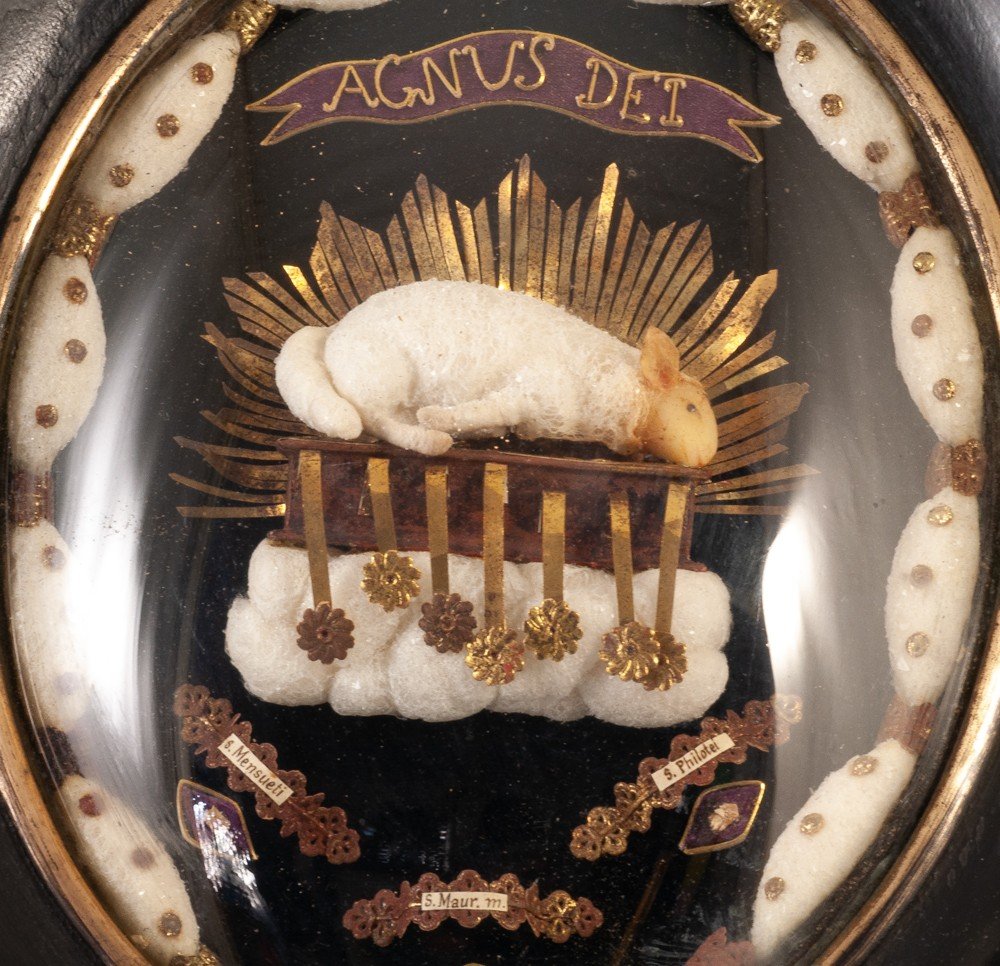 Agnus Dei Easter Reliquary With Three Relics