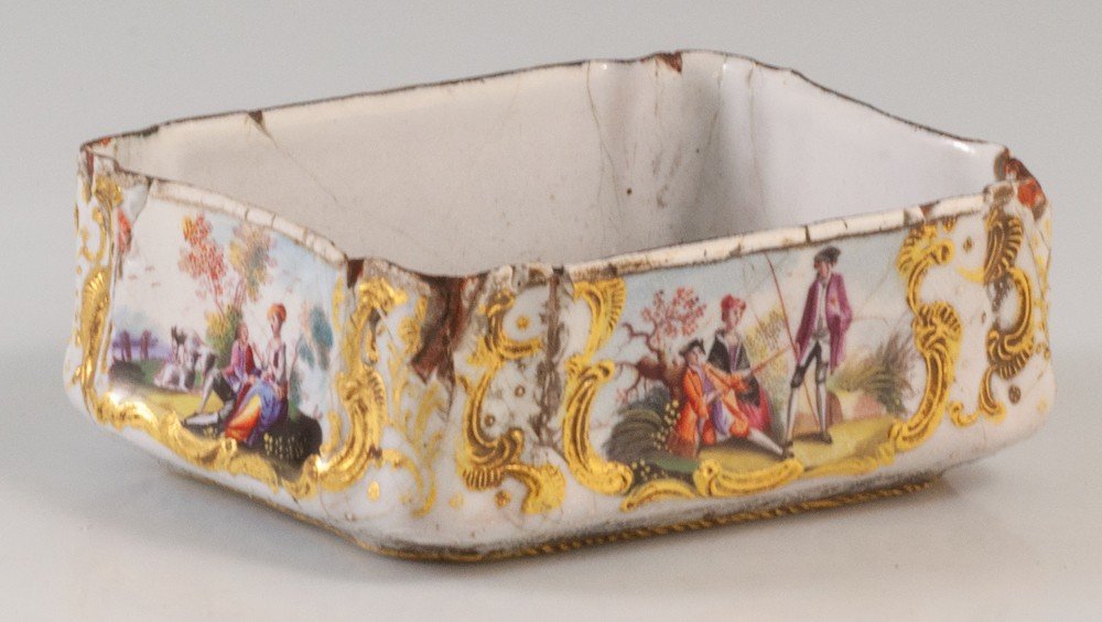 Bilston 18th Century English Enamel Snuff Box Base-photo-3