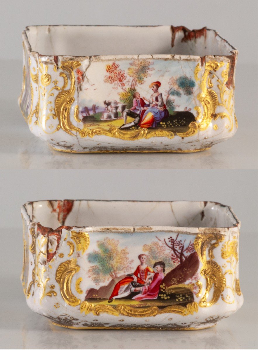 Bilston 18th Century English Enamel Snuff Box Base-photo-2