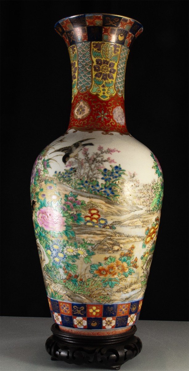 Imari Vase Japon En Porcelaine Signé / H36CM-photo-2
