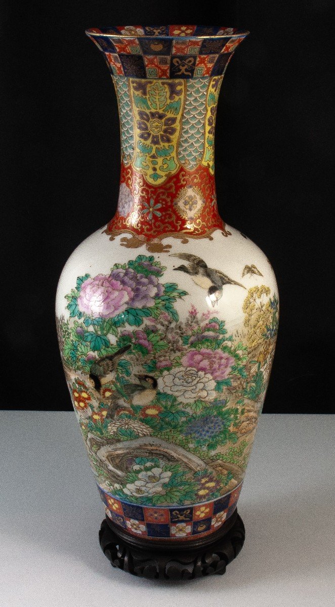 Imari Vase Japon En Porcelaine Signé / H36CM-photo-6