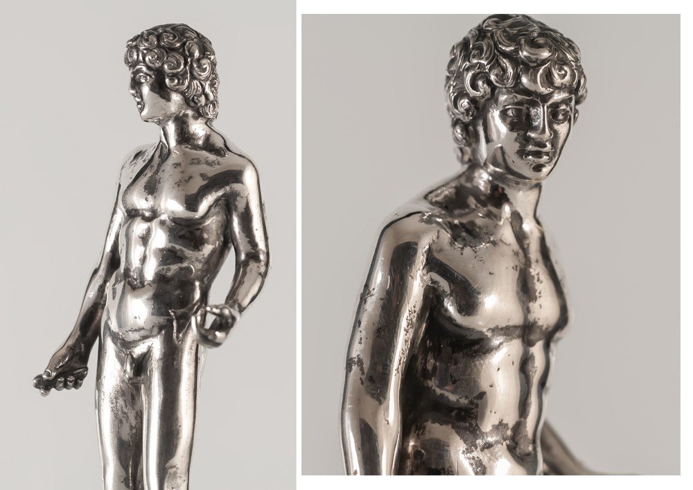 Antinoo / Antinous Farnese Statue Solid Silver Naples Museum / Ephebe-photo-4