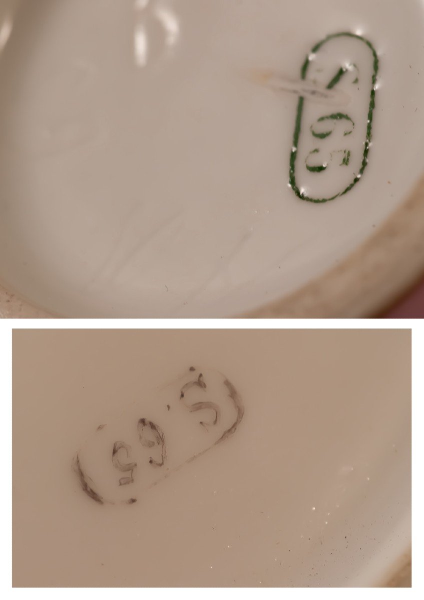 Sèvres 1865 : Tasse Couverte / Pot à Crème Couvert En Porcelaine-photo-4