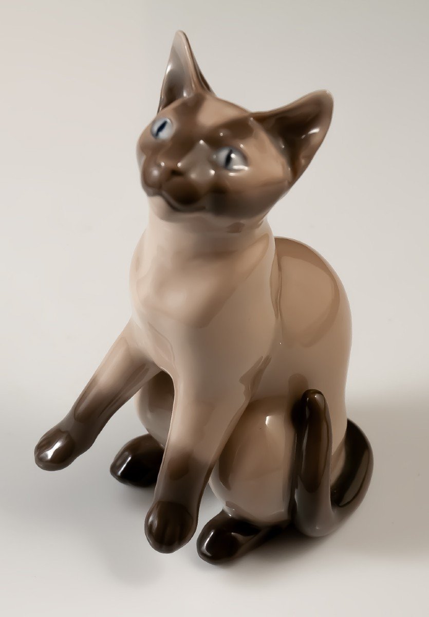 Copenhagen Porcelain Siamese Cat B&g Copenhagen Denmark