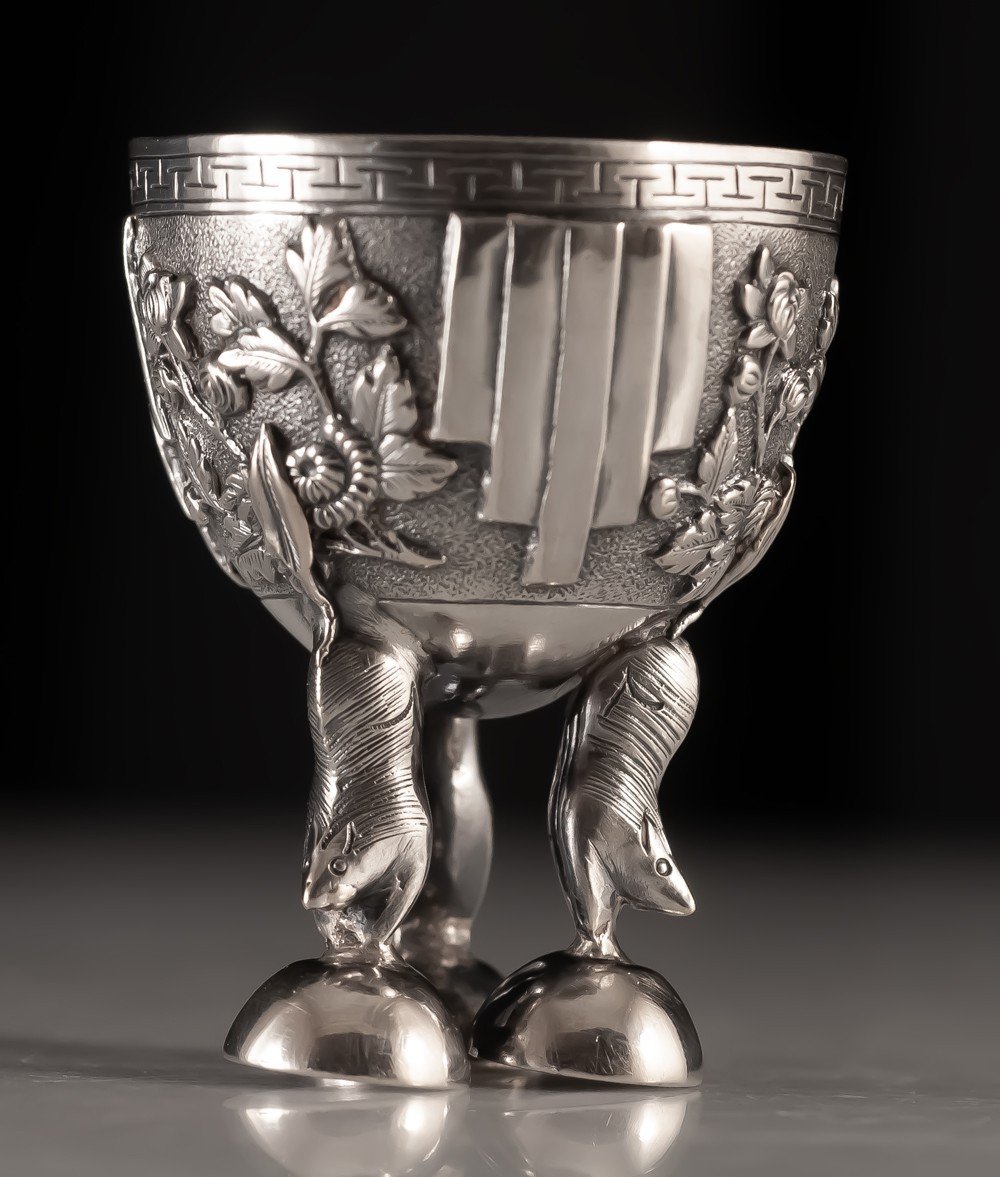 Asian Silver Egg Cup China Indochina-photo-2