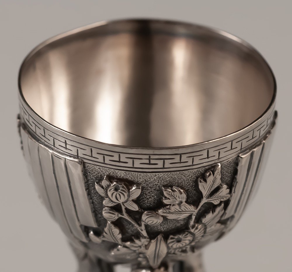 Asian Silver Egg Cup China Indochina-photo-4