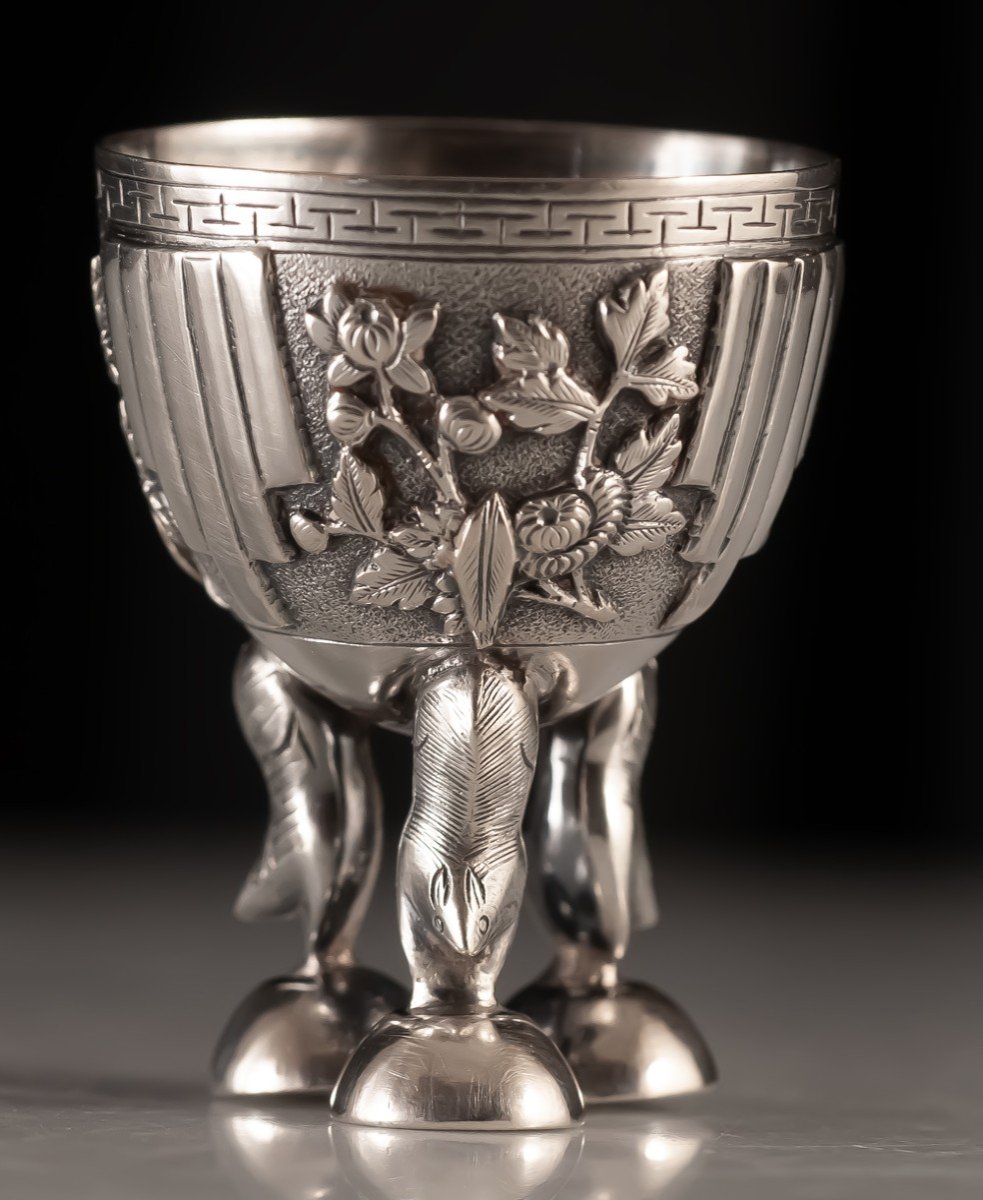 Asian Silver Egg Cup China Indochina