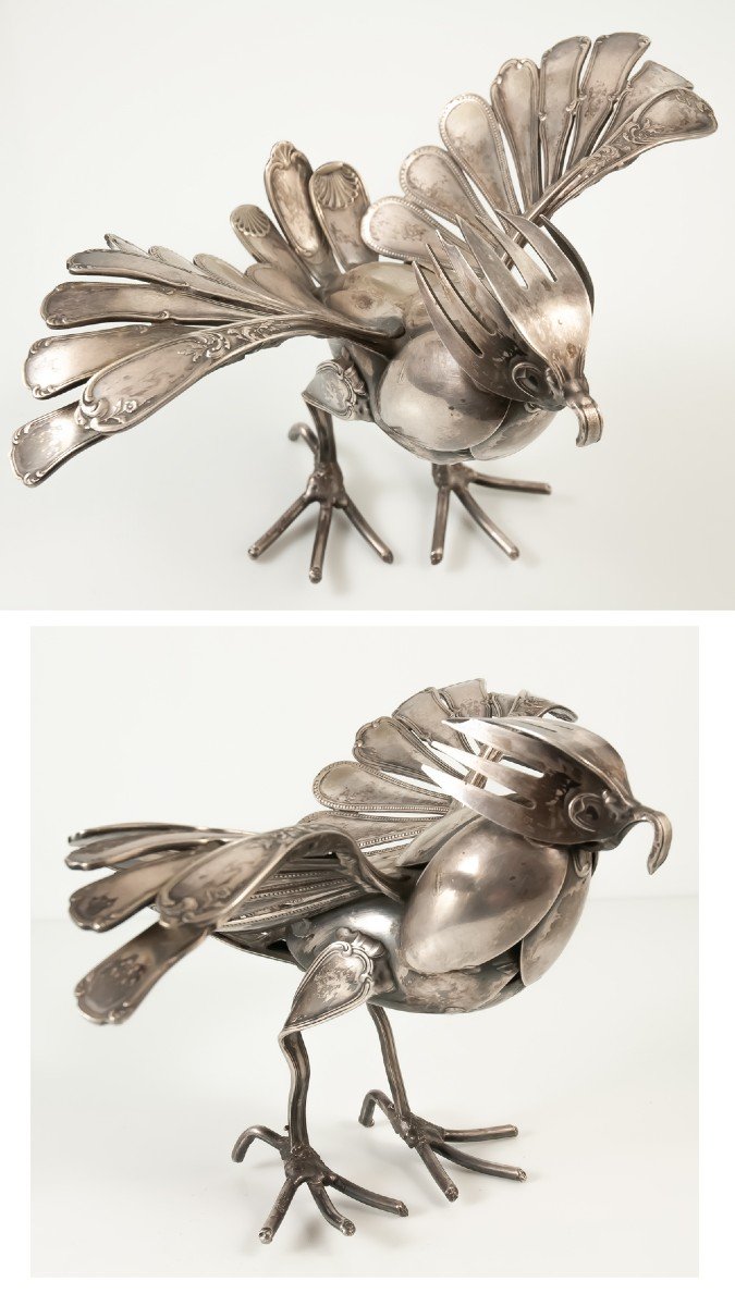 Gérard Bouvier Sculpture Of Birds In Spoons-photo-3