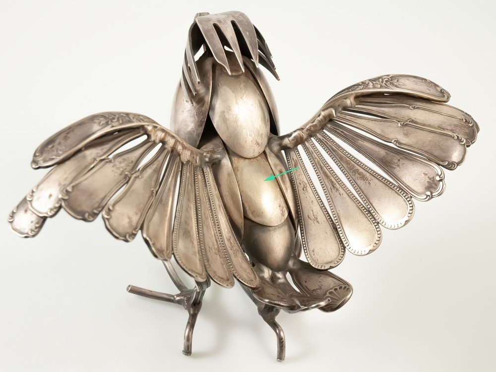 Gérard Bouvier Sculpture Of Birds In Spoons-photo-1