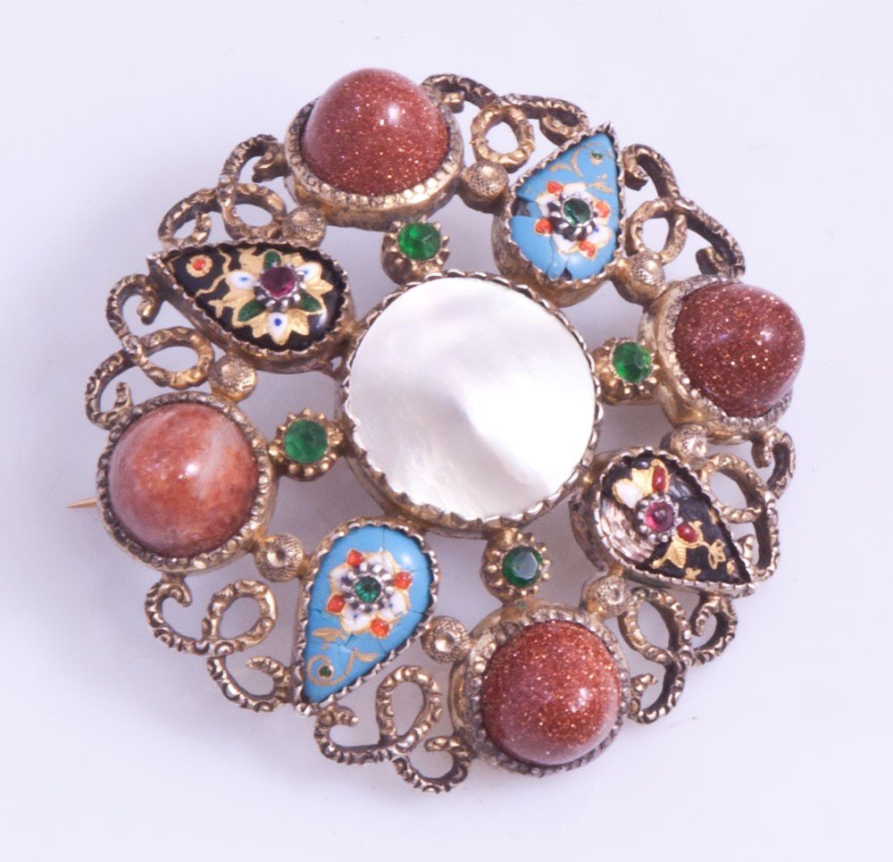 Brooch In Bressans Enamels -----as Is------photo-3