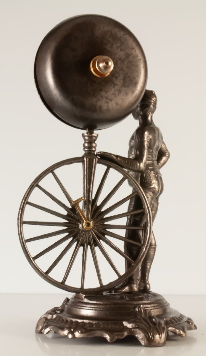 Rare Table Bell The Cyclist 1930 / Velocypede-photo-4