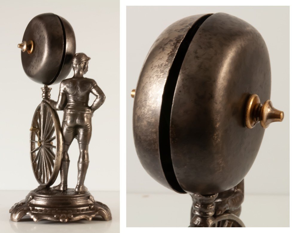 Rare Table Bell The Cyclist 1930 / Velocypede-photo-1