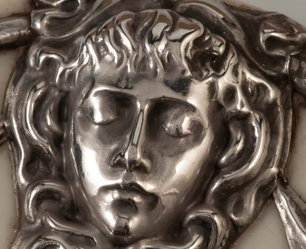 Art Nouveau Silver Photo Frame Woman's Head