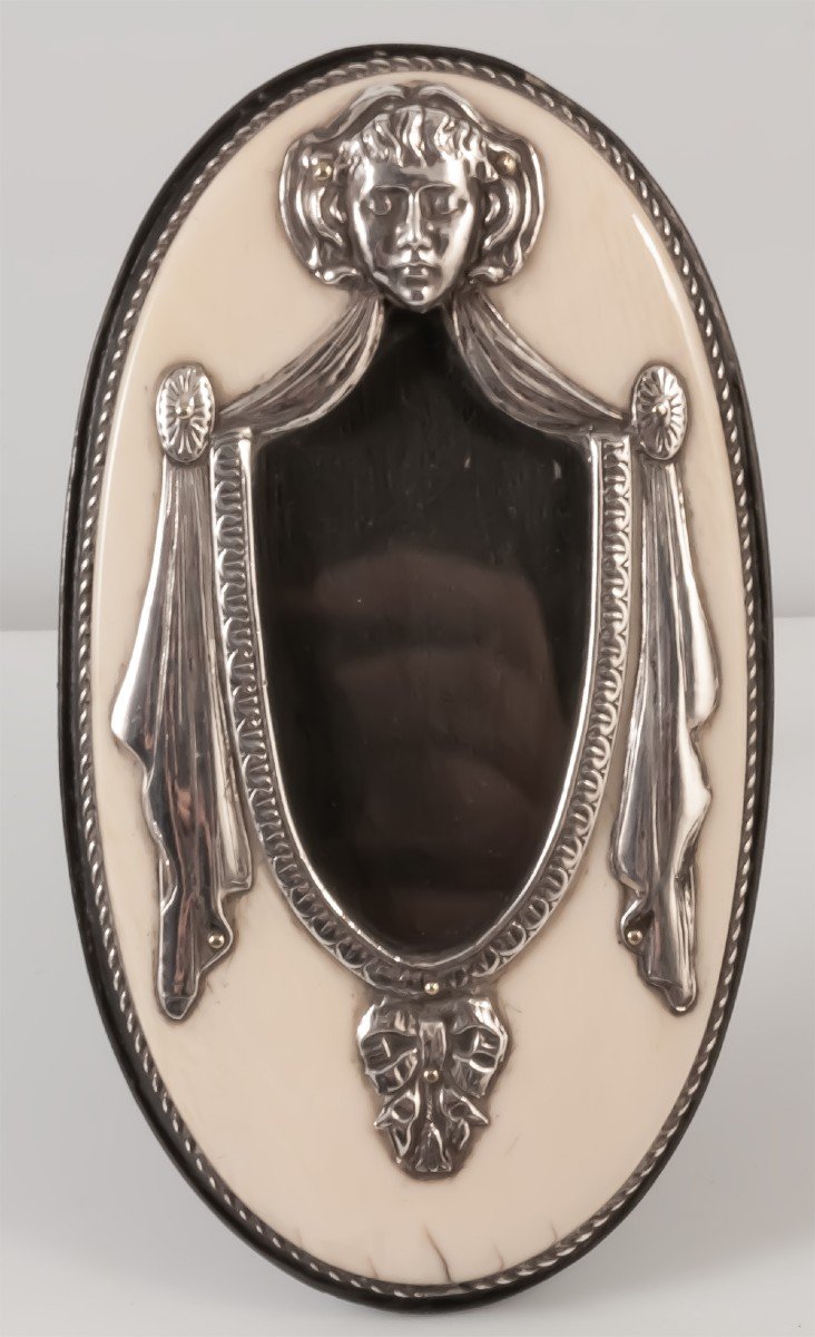 Cadre Photo En Argent Art Nouveau Tête De Femme