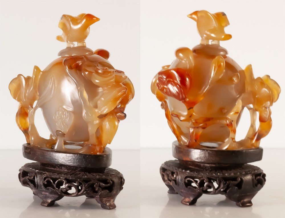 Chinese Carved Agate Snuff Bottle-photo-3