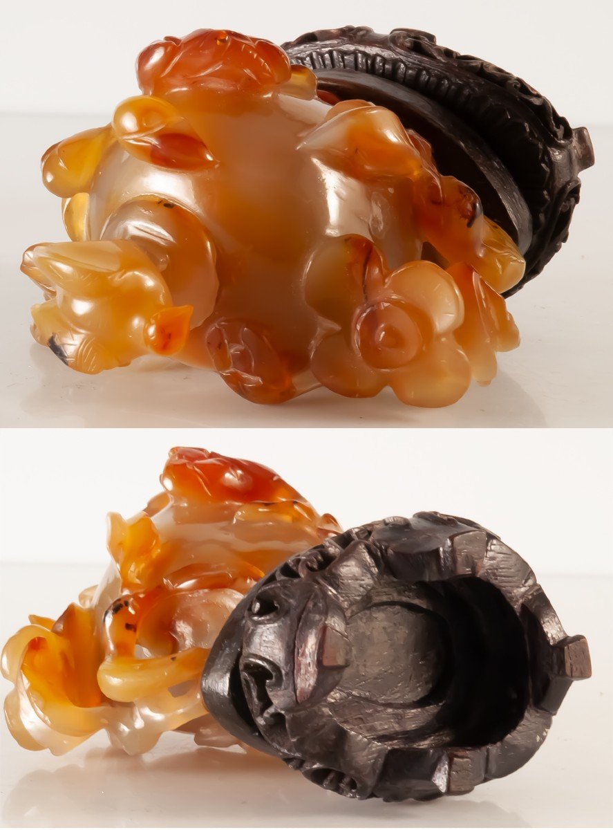 Chinese Carved Agate Snuff Bottle-photo-2