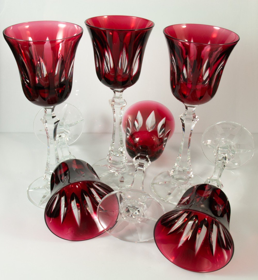 Six Grands Verres Rouge Cristal De Sèvres-photo-2