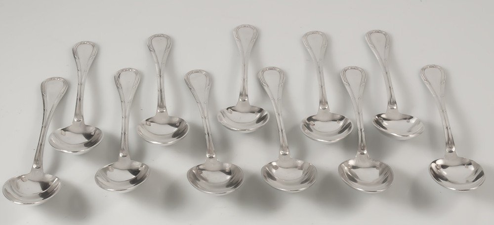 11 Puiforcat Silver Coffee Spoons / Moka Louis XVI Style-photo-3