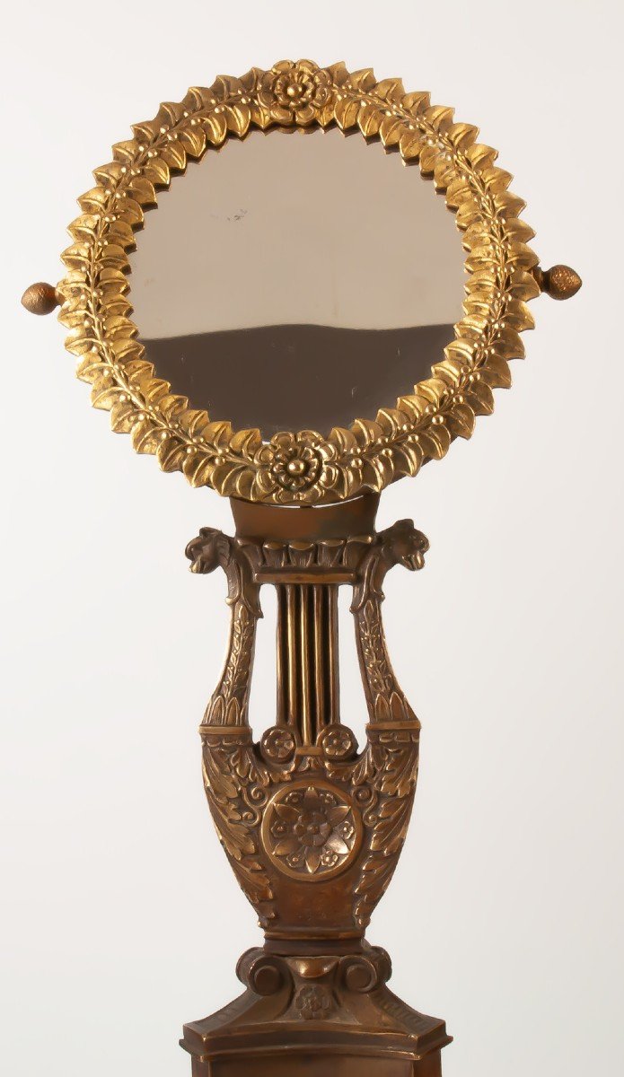 Restoration Period Bronze Toilet Mirror-photo-2