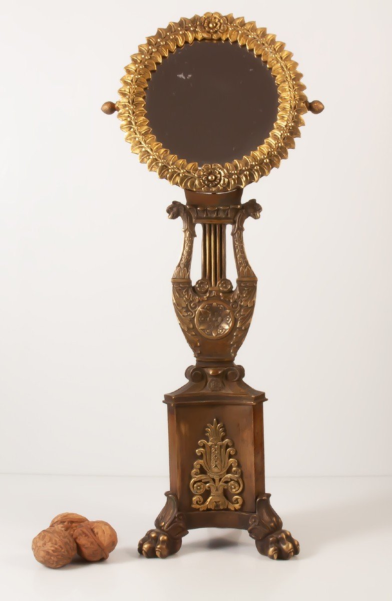 Restoration Period Bronze Toilet Mirror-photo-3