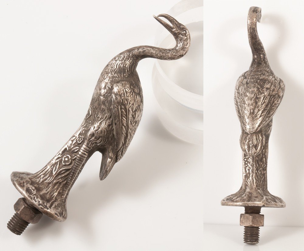 Car Mascot / Radiator Cap Stork Of Alsace Or "molsheim"-photo-3