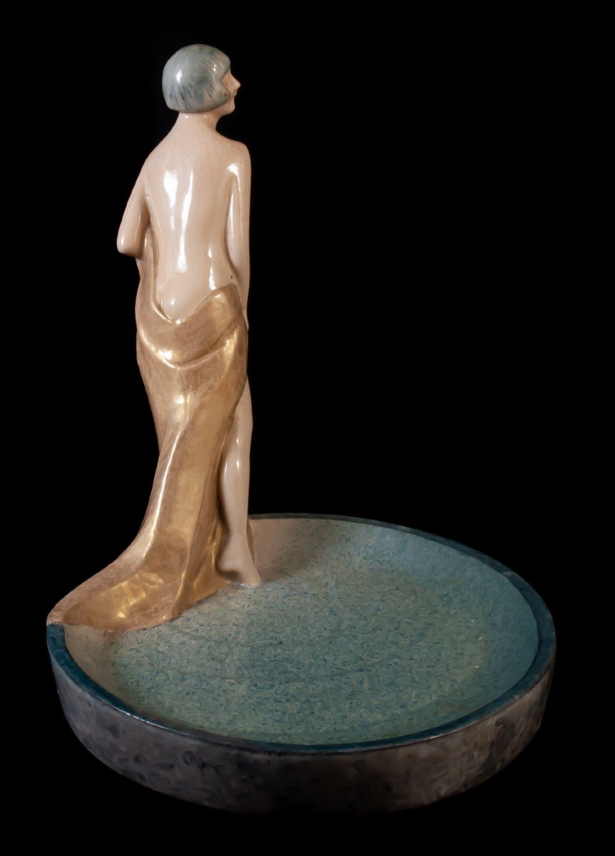 Marcel Guillard & Geneviève Granger: Woman In The Bath Edition Etling Glazed Ceramic-photo-4