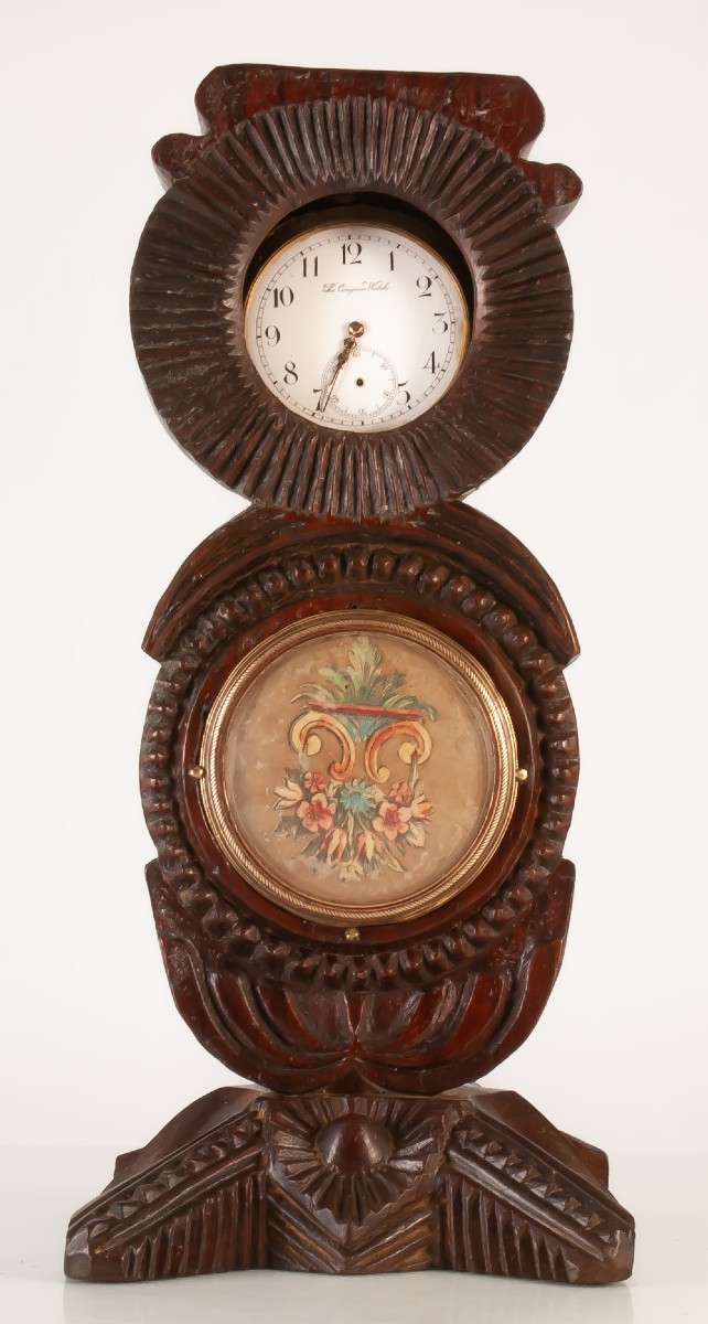 Carved Wooden Watch Holder Folk Art-photo-2