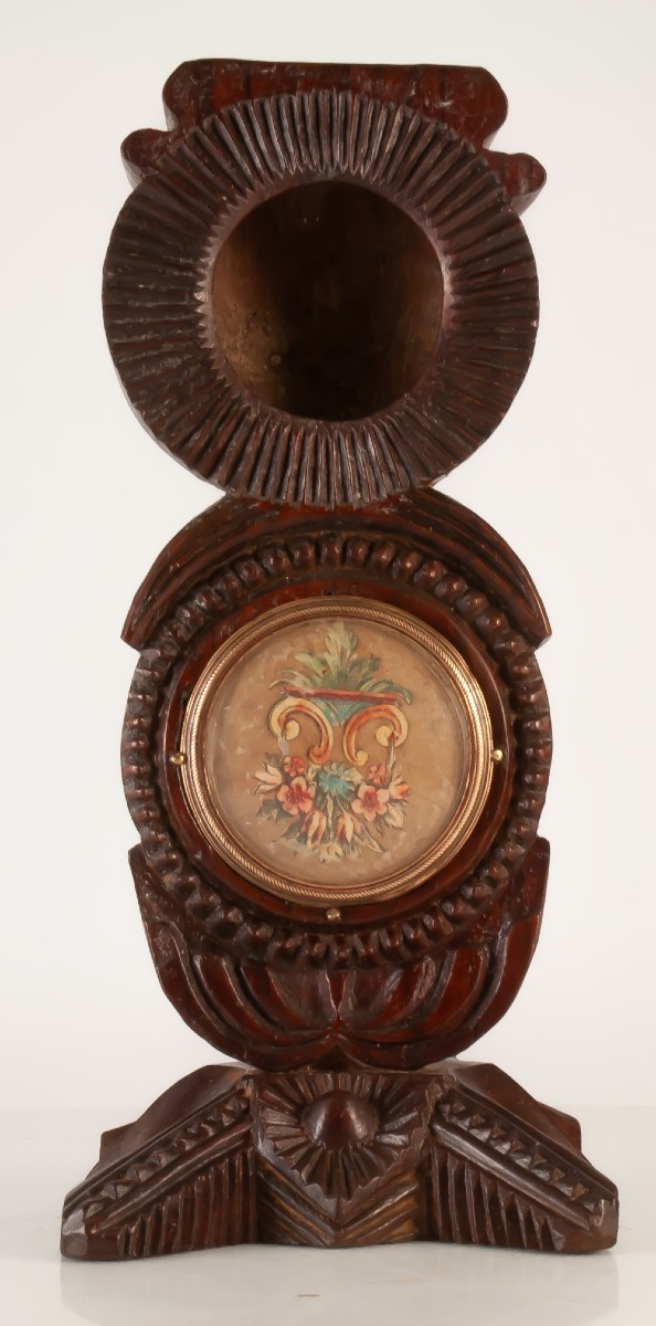 Carved Wooden Watch Holder Folk Art