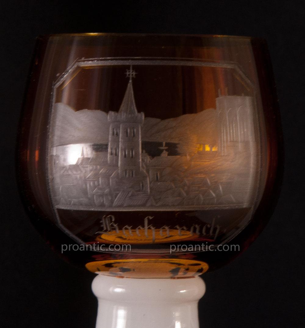 Verre Moser En Verre Grave Et Opaline Ville Allemande De Bacharach-photo-4