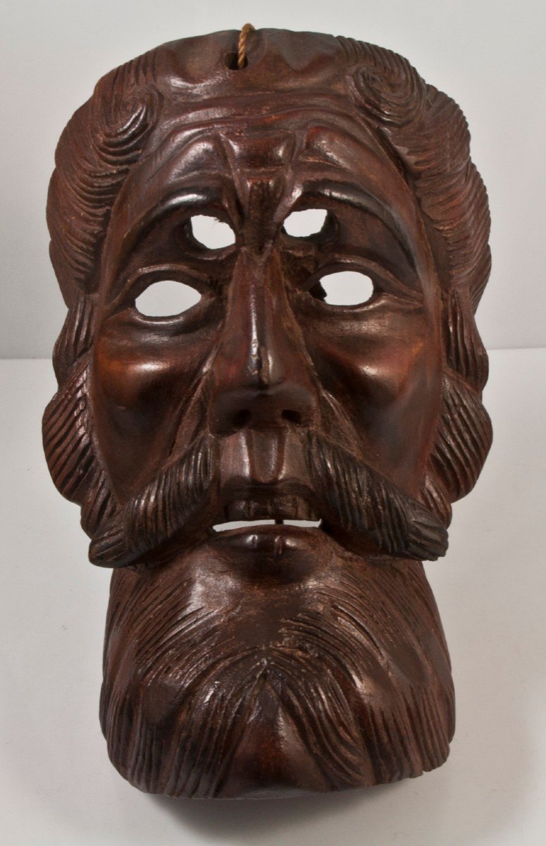 Conquistador Carved Wood Theater Mask-photo-2