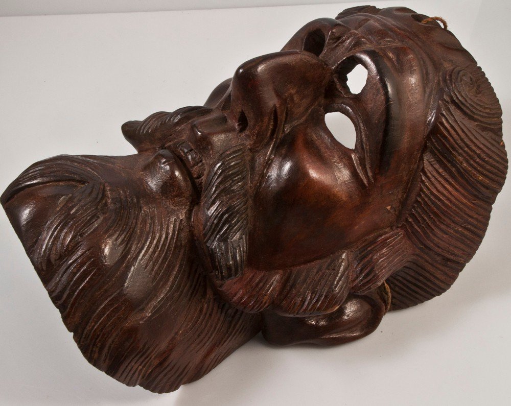 Conquistador Carved Wood Theater Mask-photo-3