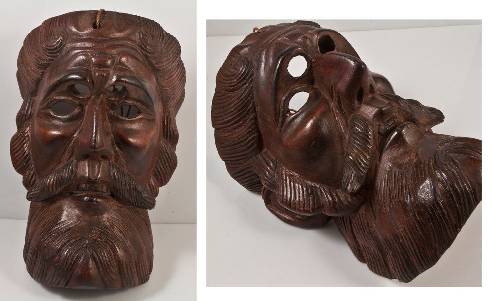 Conquistador Carved Wood Theater Mask-photo-2