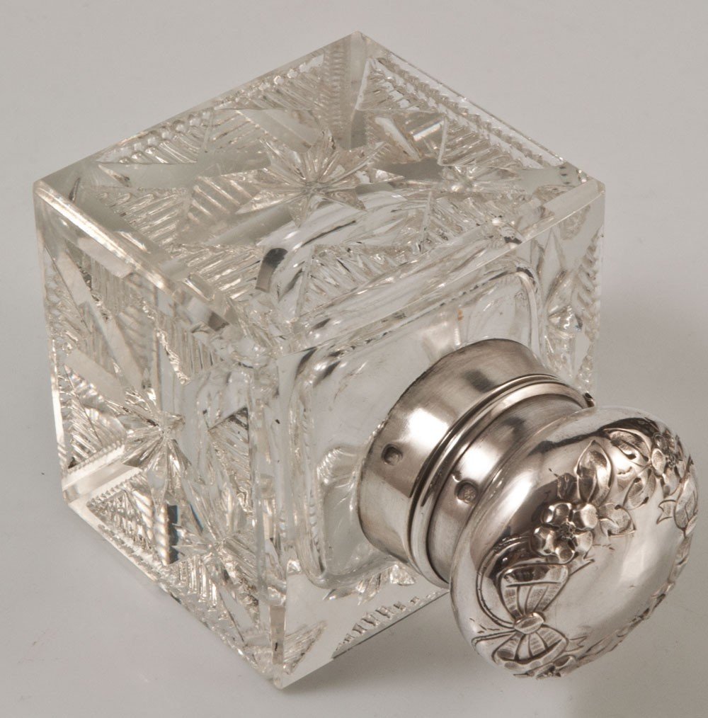 Cut Crystal And Silver Inkwell-photo-1