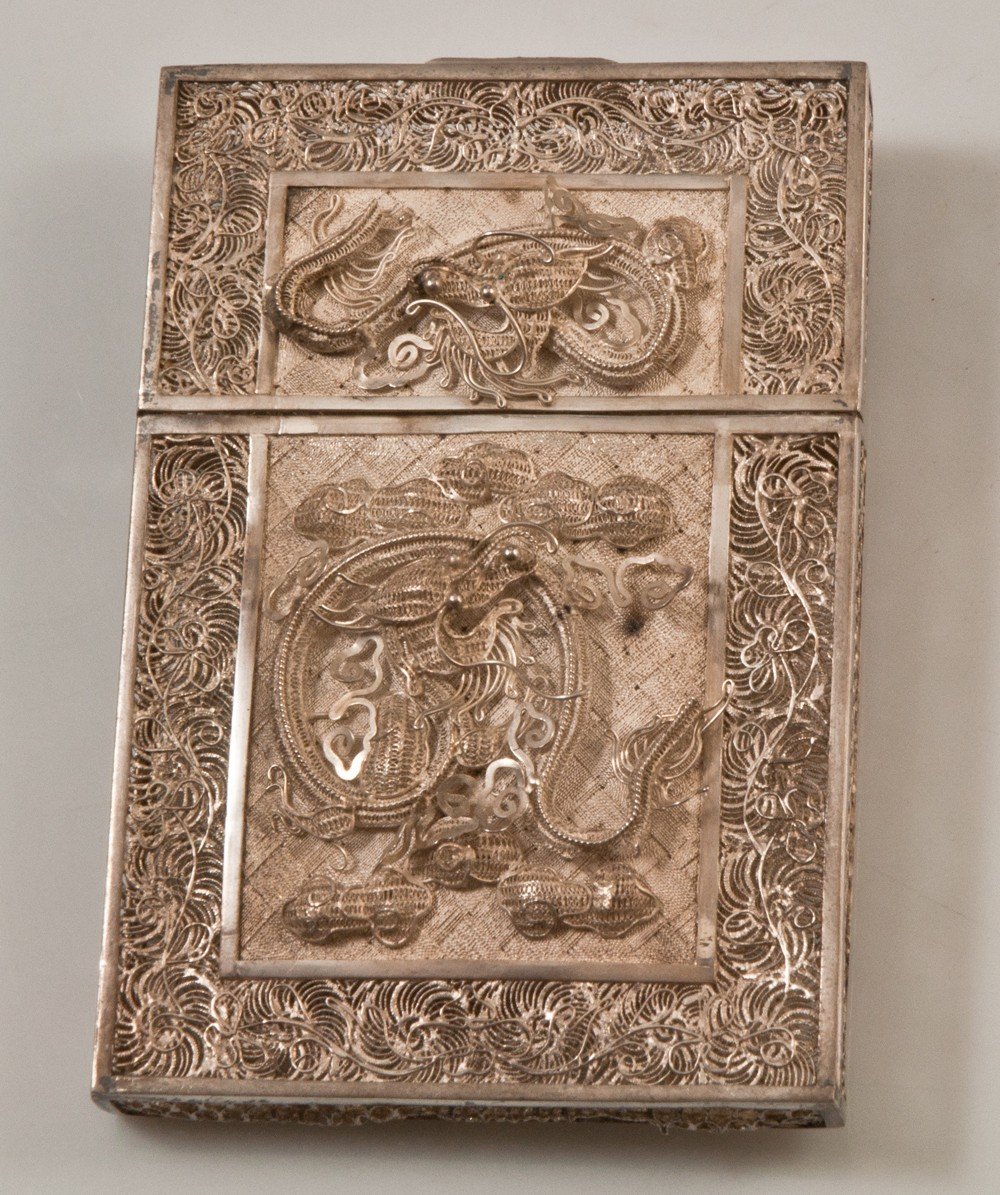 Chinese Filigree Silver Card Box / Case-photo-2