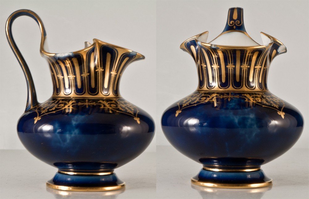 Sèvres Pichet En Porcelaine Bleu De Four 1869-photo-1