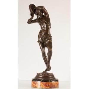 Danseur Napolitain Au Tambourin, Bronze A. Carrier Belleuse (1824-1887)