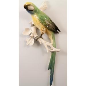 Karl Ens Saxony Large Porcelain Parrot Wall Lamp