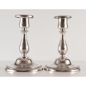 Pair Of Christofle Maritime Messageries Candlesticks