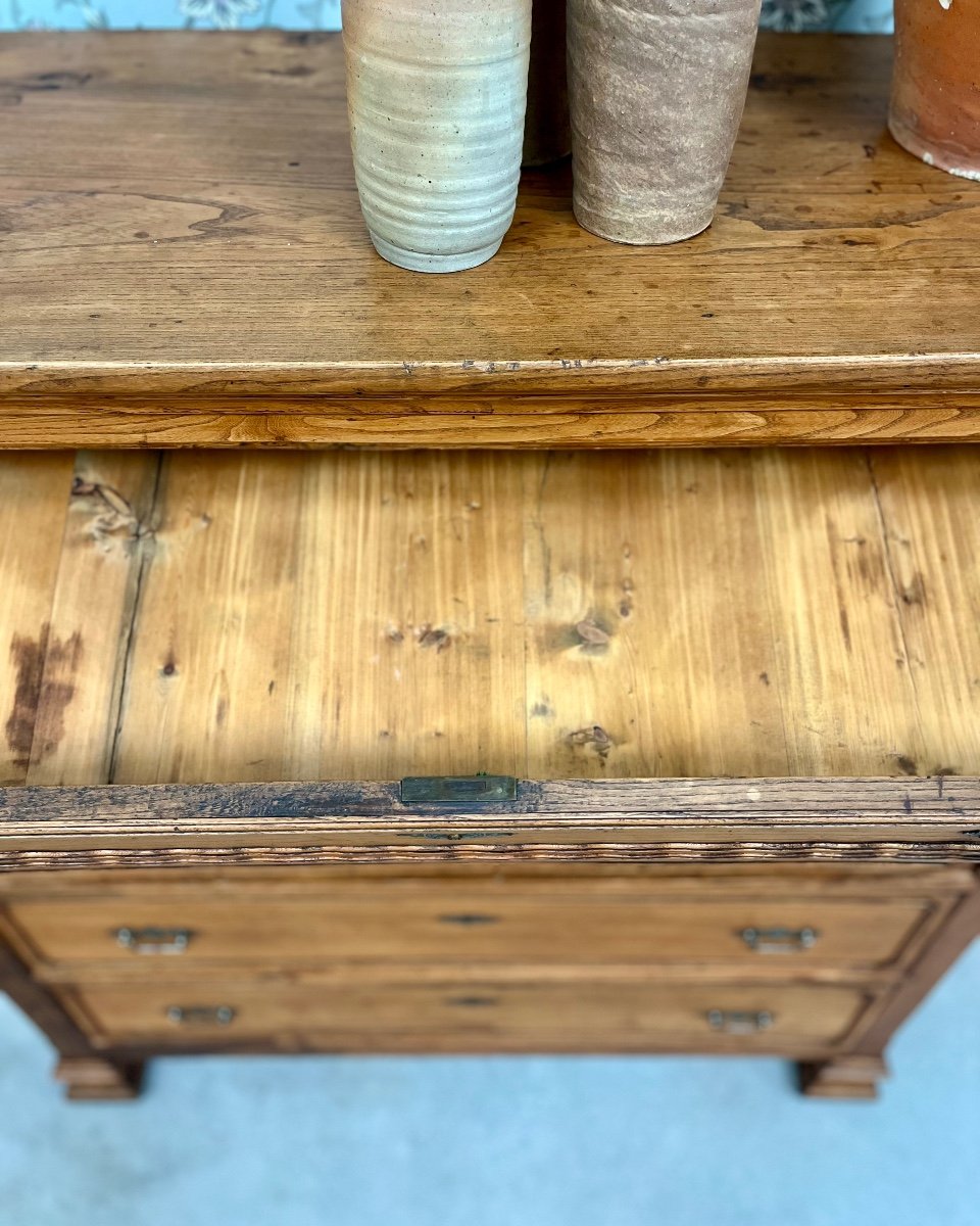 Large 19th Century Solid Wood Chest Of Drawers -photo-5